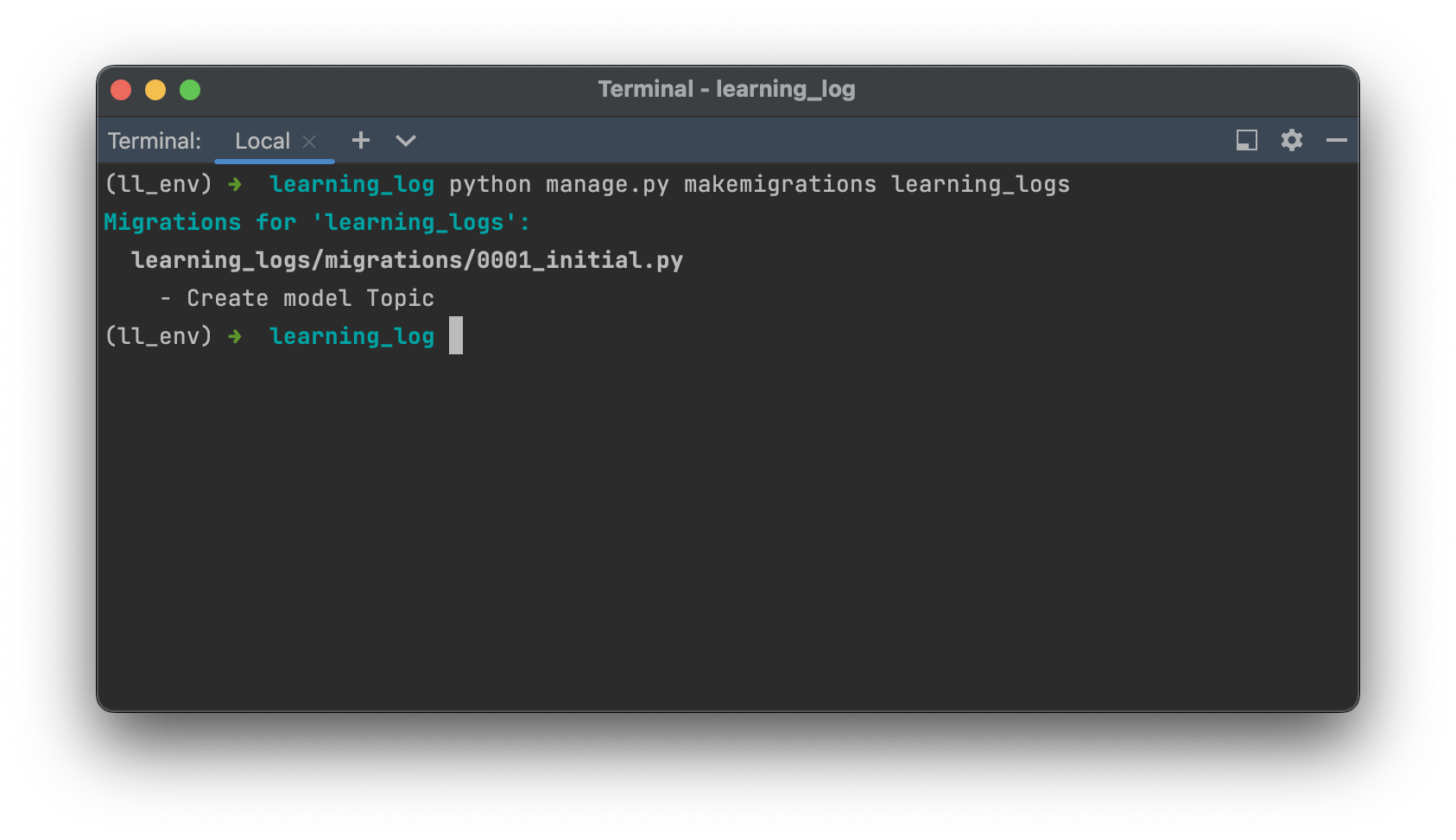 makemigrations