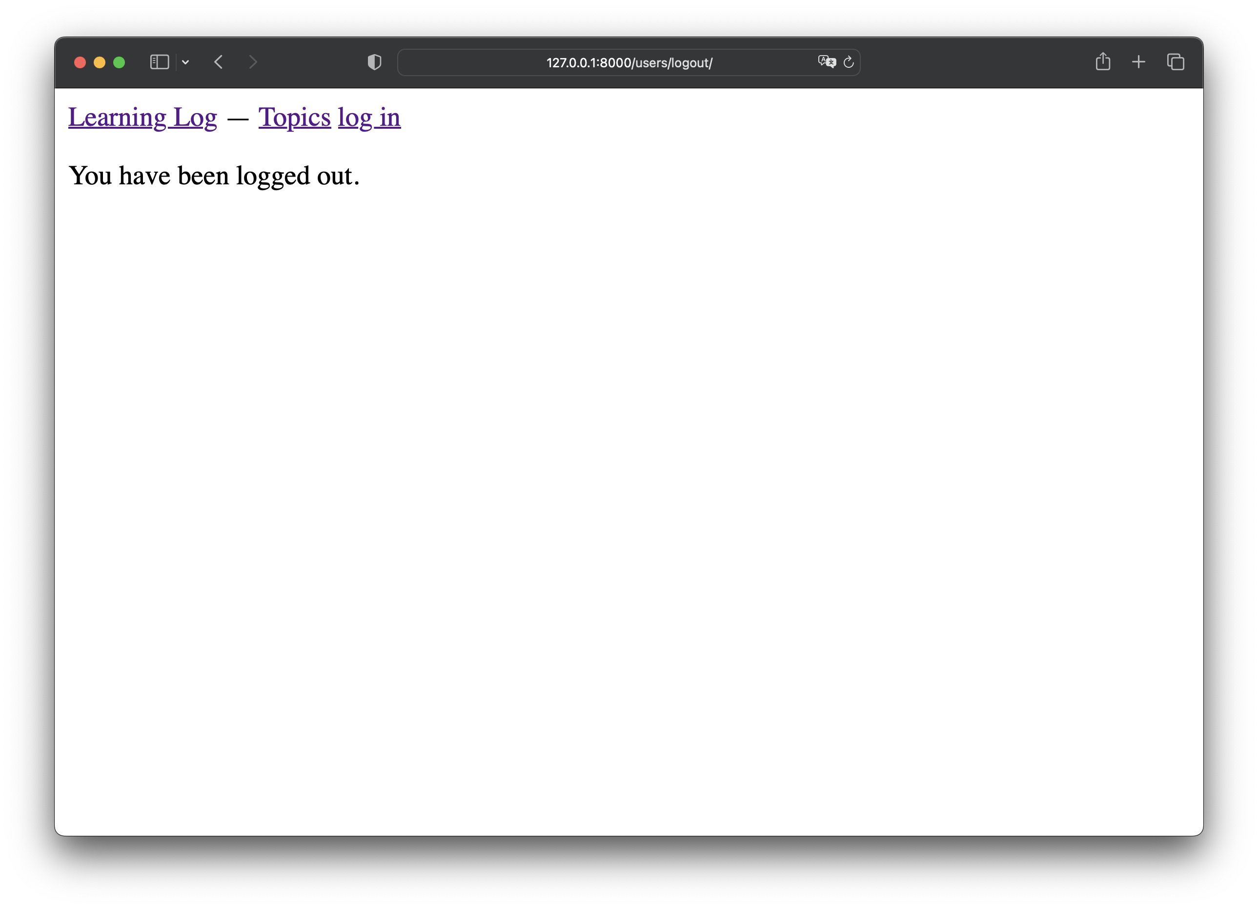 logged out