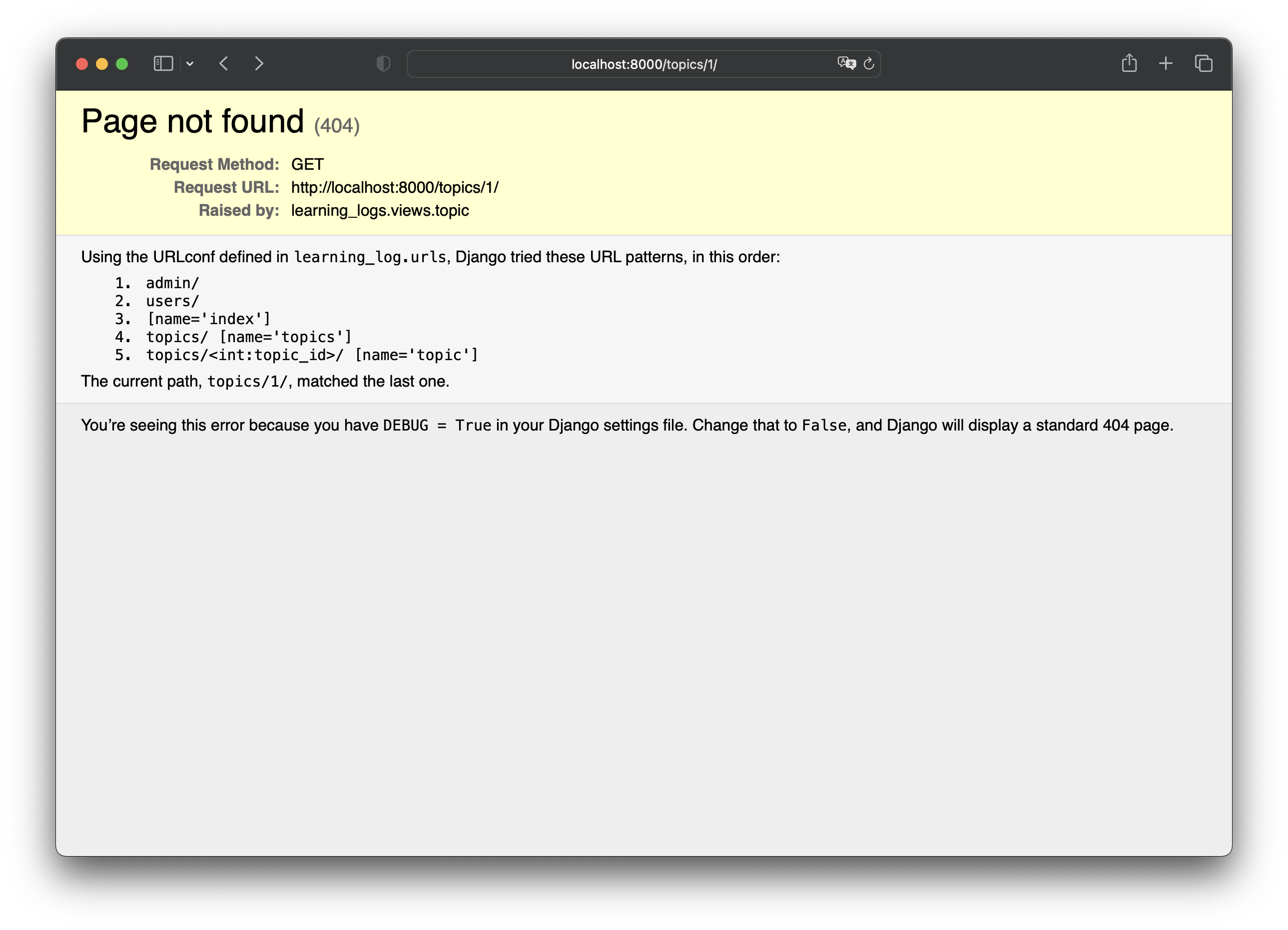 Page not found (404)