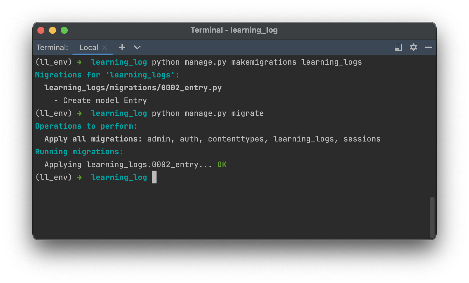 makemigrations & migrate