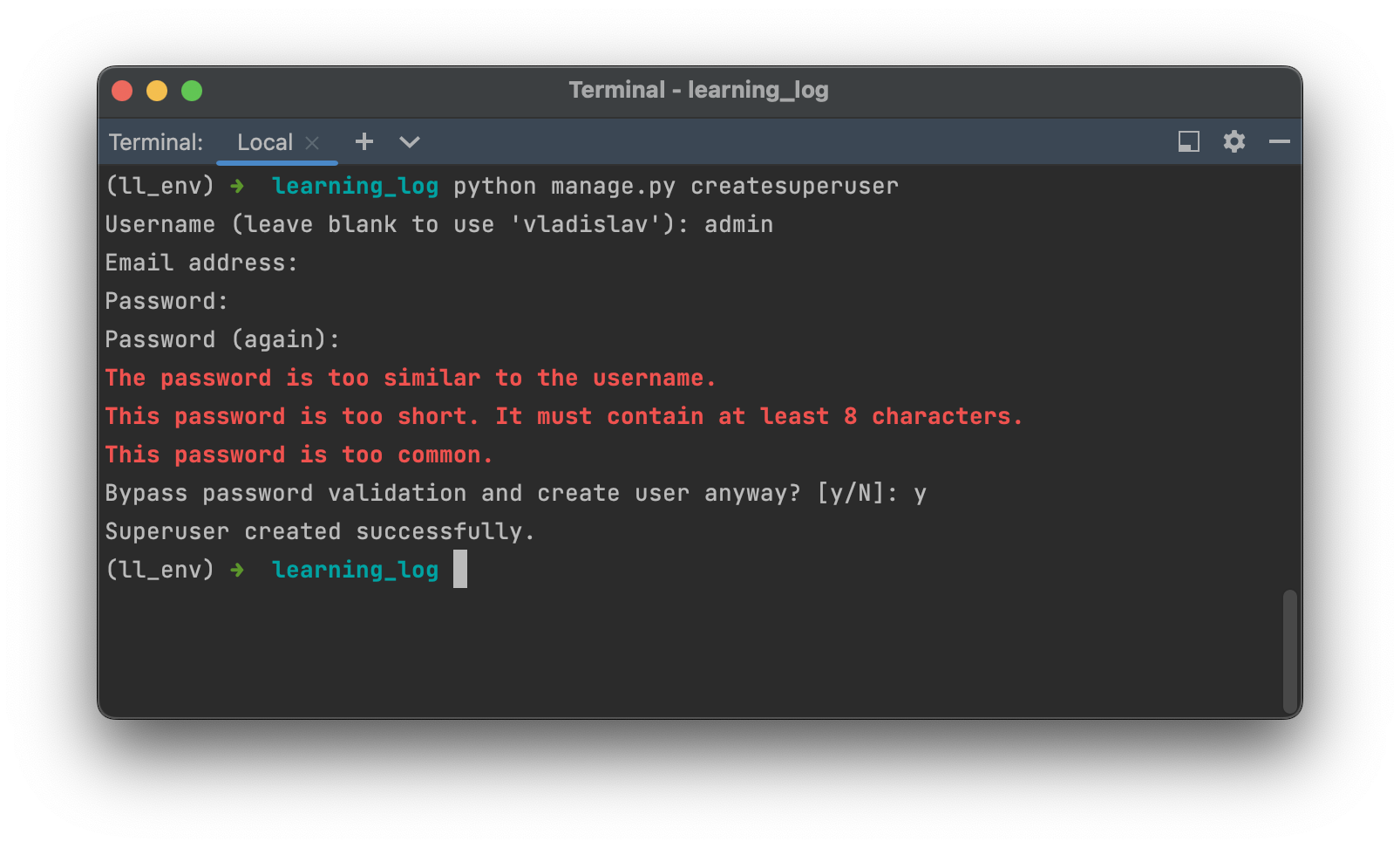createsuperuser